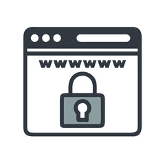 Poster - Browser with Padlock Icon Representing Secure Internet Connection and Protected Browsing