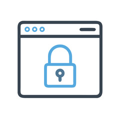 Poster - Browser with Padlock Icon Representing Secure Internet Connection and Protected Browsing