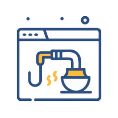 Poster - Browser with Pipe and Leak Icon Representing Data Breach and Online Security Vulnerability