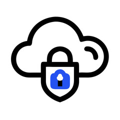 Aufkleber - Cloud with Lock Shield Icon Representing Secure Cloud Storage and Data Protection