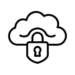 Poster - Cloud with Lock Shield Icon Representing Secure Cloud Storage and Data Protection