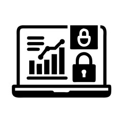 Poster - Data Dashboard with Lock Icon Representing Secure Analytics and Protected Information Access