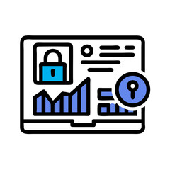 Poster - Data Dashboard with Lock Icon Representing Secure Analytics and Protected Information Access