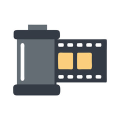 Poster - Film Roll Icon Representing Traditional Photography and Analog Movie Recording
