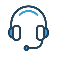 Poster - Headset Icon Representing Audio Communication and Listening Device