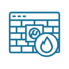 Aufkleber - Firewall Symbol in Browser Icon Representing Internet Security and Web Protection