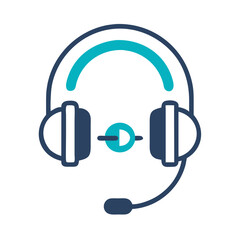 Poster - Headset Icon Representing Audio Communication and Listening Device