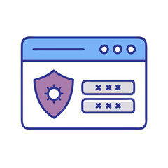 Poster - Password Entry with Shield Icon Representing Secure Login and Protected Authentication