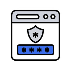 Poster - Password Entry with Shield Icon Representing Secure Login and Protected Authentication