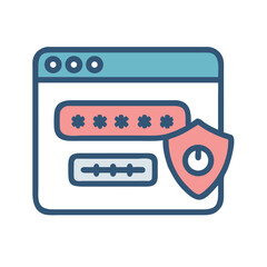 Poster - Password Entry with Shield Icon Representing Secure Login and Protected Authentication