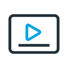 Poster - Play Button Icon Representing Media Playback and Start Function