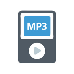 Poster - Portable Music Player Icon Representing Mobile Audio Device and On-the-Go Listening