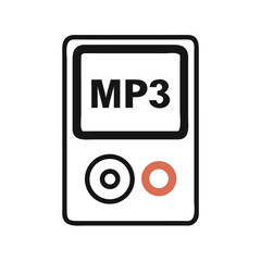 Poster - Portable Music Player Icon Representing Mobile Audio Device and On-the-Go Listening