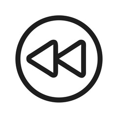 Fototapete - Rewind Button Icon Representing Media Playback Control and Reverse Function