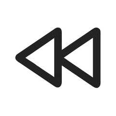 Fototapete - Rewind Button Icon Representing Media Playback Control and Reverse Function