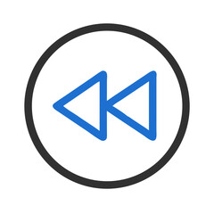 Poster - Rewind Button Icon Representing Media Playback Control and Reverse Function
