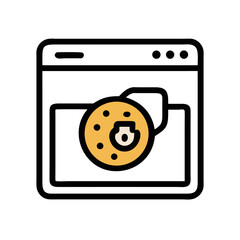 Poster - Secure Cookie Icon Representing Protected User Data and Privacy Settings