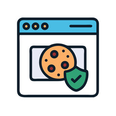 Poster - Secure Cookie Icon Representing Protected User Data and Privacy Settings