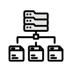 Fototapete - Server Network with Folders Icon Representing Data Organization and File Sharing System