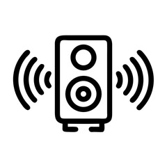Poster - Speaker with Sound Waves Icon Representing Audio Output and Volume Transmission