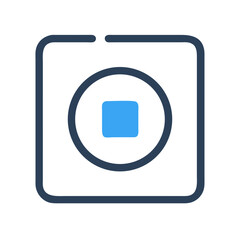 Poster - Stop Button Icon Representing Media Control and Playback Halt Function