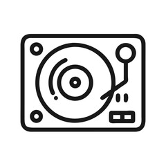 Poster - Turntable Icon Representing Vinyl Record Player and Retro Music Playback