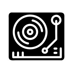 Poster - Turntable Icon Representing Vinyl Record Player and Retro Music Playback