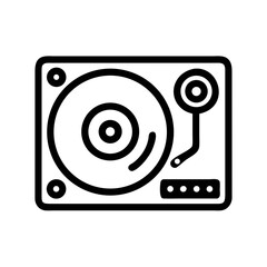 Poster - Turntable Icon Representing Vinyl Record Player and Retro Music Playback