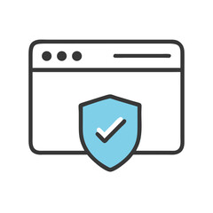 Poster - Unlocked Browser with Shield Check Icon Representing Secure Access and Verified Website