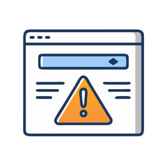 Poster - Web Page with Warning Icon Representing Error Notification or Security Alert