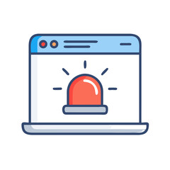 Poster - Webpage with Alert Siren Icon Representing Emergency Warning Notification