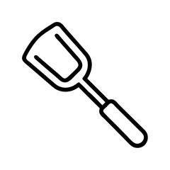 Aufkleber - Outline drawing of a kitchen spatula with a rectangular head and a handle on a white background