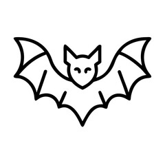 Poster - A simple line drawing of a bat with its wings spread wide, isolated on a white background centered