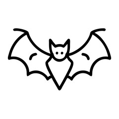 Poster - A simple line drawing of a bat with its wings spread wide, featuring a minimalist and symmetrical design