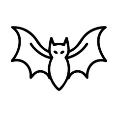Poster - Simple outline drawing of a bat with its wings spread wide on a white background illustration image