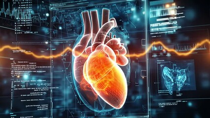 Poster - 3D Heart Model Displayed with Data Visualizations in Lab