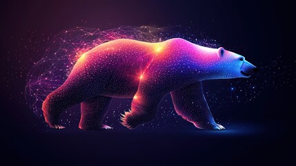 Poster - Polar Bear in the Cosmos: A Digital Masterpiece