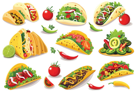 vector illustration of a mouthwatering taco...background contained