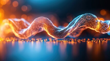 Poster - Dynamic light waves studio setting digital art abstract environment close-up view energy visualization