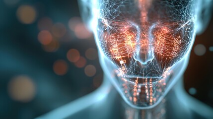 Poster - futuristic ai concept digital realm visual art cyber environment close-up view human-machine interac