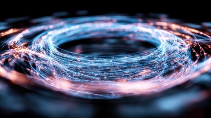 Poster - Dynamic energy flow abstract visualization digital art virtual environment close-up view motion concept