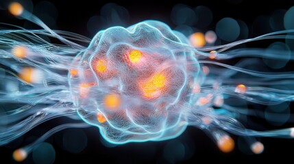 Aufkleber - Exploring quantum particles in motion scientific research lab digital visualization abstract environment close-up view theoretical physics