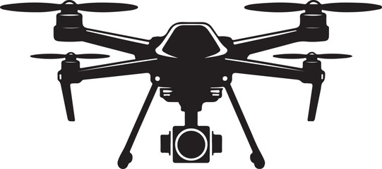 Drone silhouette vector, drone camera icon silhouette vector illustration