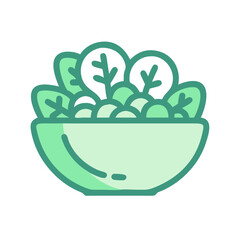 Wall Mural - Salad Bowl Illustration – Colorful vector illustration of a fresh salad in a bowl, ideal for healthy food, diet, and nutrition concepts.