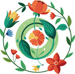 Poster - Seamless floral pattern vector illustration with green leaves and autumn flowers for textile design