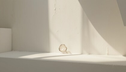 Poster - Captivating light reflection on glass object minimalist space photography bright environment close-up view artistic interpretation