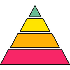 Wall Mural - pyramid infographic chart. triangle hierarchy data with four segments. vector illustration isolated 