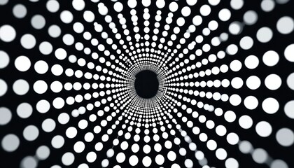 Fototapete - Dynamic tunnel of dots abstract digital art virtual environment motion perspective visual depth exploration