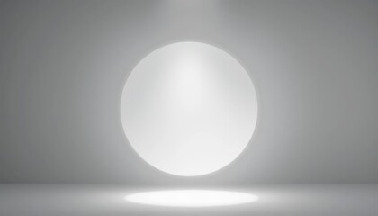 Poster - Illuminating sphere creation studio setting digital art minimalist environment front view abstract concept