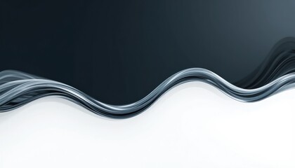 Poster - Dynamic flow of abstract waves studio setting digital art minimalistic design close-up perspective fluid motion concept
